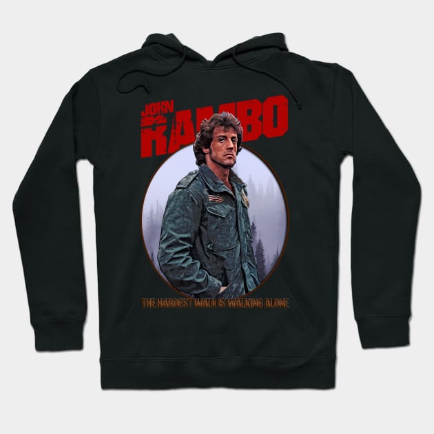 John Rambo Inspired Fan Art Design Hoodie by HellwoodOutfitters